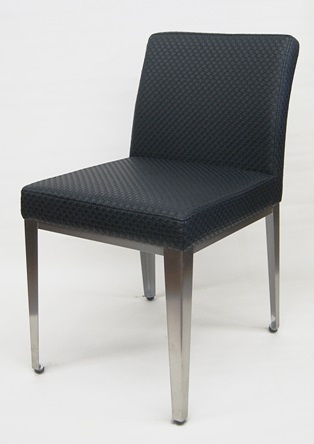 02 Upholstered Modern Industrial Steel Dining Chair