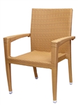 Wicker Honey Arm Chair w Cuffs