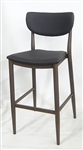 Black Upholstered Bar Stool  Walnut Frame