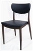 02 Black Upholstered Wood Grain Walnut Metal Chair â€“ Stylish & Durable Dining Seating