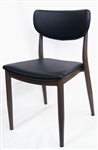 02 Black Upholstered Wood Grain Walnut Metal Chair â€“ Stylish & Durable Dining Seating