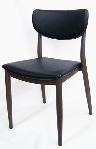 02 Black Upholstered Wood Grain Walnut Metal Chair â€“ Stylish & Durable Dining Seating