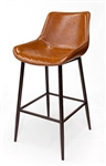 Upholstered  Dark Orange Dining Bar Stool