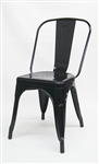 Pewter Glossy Industrial Metal Chair Padded Seat