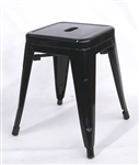 Industrial Metal Bar Stool Backless:  Black Glossy