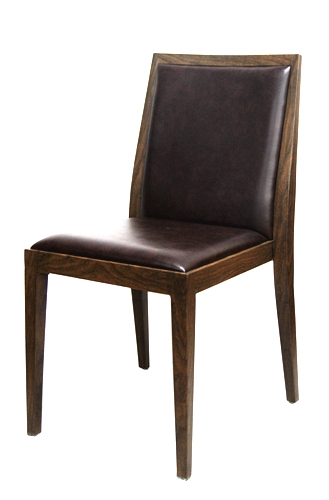 Upholstered Wood Grain Aluminum Dining Chair