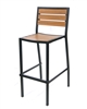 Teak Natural w/Black Streaks Black Frame Bar Stools