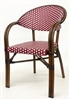 Rattan Red/White Weave  Arm Chair