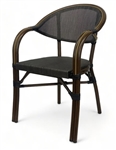 Dark Brown Arm Chair Textilene Mesh Weave