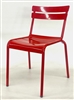 Outdoor Patio Metal Chair Red Multi-Slat