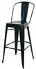 Industrial Black Metal Bar Stools w/Fully Welded Construction