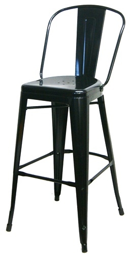 Industrial Black Metal Bar Stools w/Fully Welded Construction