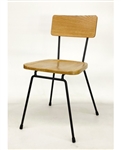 Oak Plank Black Steel Industrial Chair