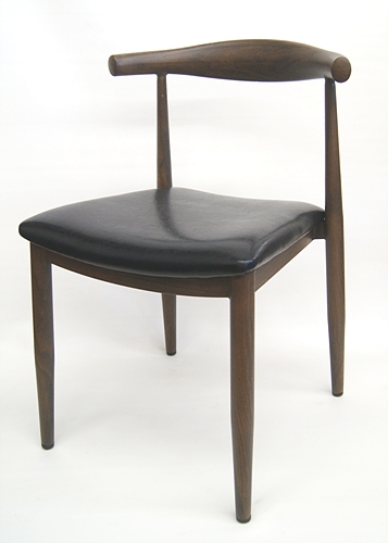 Wood Grain Metal Chair with Floating Back: Walnut