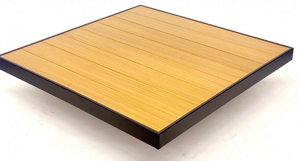 Teak Natural Aluminum Slat with Black Edge