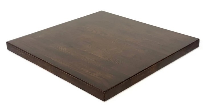 Dark  Walnut-White Oak Butcher Block Oak Restaurant Tabletops: Quick Ship