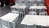 White Resin Glossy Restaurant Tabletops