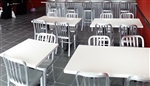 White Resin Glossy Restaurant Tabletops