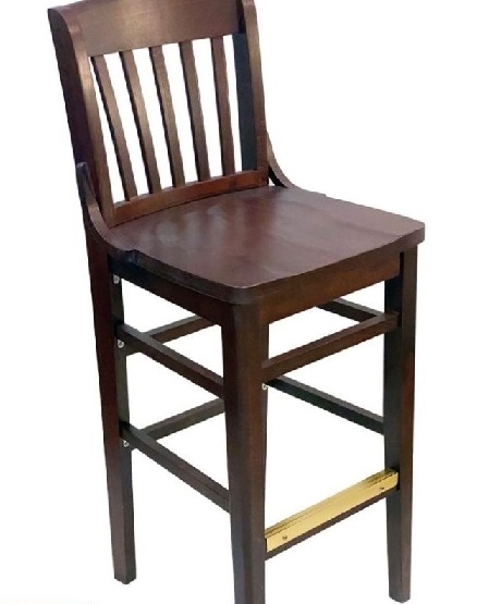 American Educator  Wood Bar Stool w/ Saddle Seat