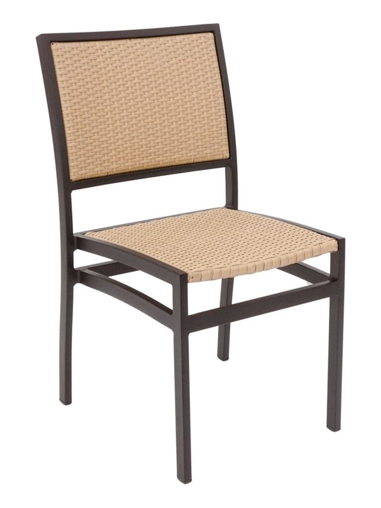 Outdoor PE Faux Wicker Black Stacking Chair