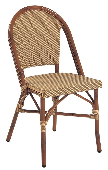 Rattan Chair with Textilene Mesh Black/Coffee Weave Black/Chocolate or Light/Basket