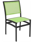 Outdoor Sling Mesh:  Green/Black Frame Patio Dining Chairs