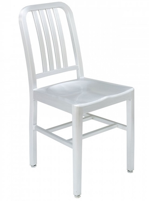 05 Navy Chair Silver Brushed Aluminum