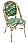 Rattan Bistro Aluminum Chairs Blue/Ivory weave all weather weave