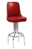 Upholstered Swivel Chrome Bar Stool