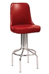 Upholstered Swivel Chrome Bar Stool