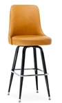 Custom Upholstered  Swivel Metal Bar Stool