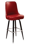 Upholstered Swivel Metal Bar Stool