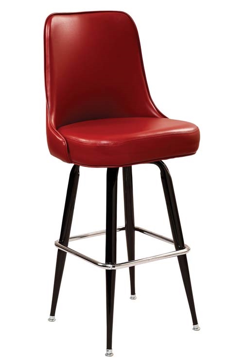 Upholstered Swivel Metal Bar Stool