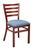 Mahogany  Ladder Back Metal Chair