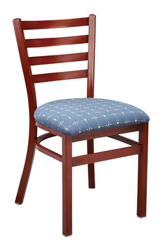 Mahogany  Ladder Back Metal Chair