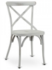 Cross Back Vintage White Metal Chair