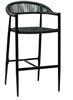 Wicker Rope Outdoor Dark Grey Arm Bar Stool