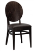 Modern Oval Wood Back and Upholstered Seat