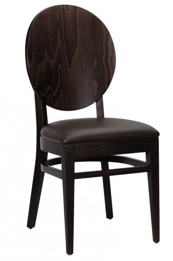 Modern Oval Wood Back and Upholstered Seat