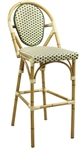 Rattan Beige / Green Bar Stool