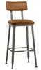 Metal Industrial Bar Stool: Padded Seat/ Back