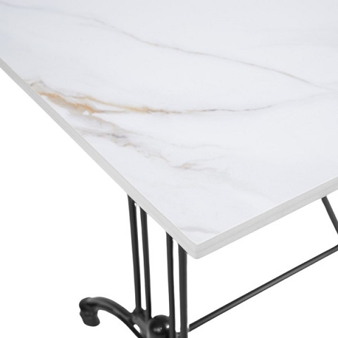 White Calcutta Sintered Stone Restaurant Tabletop