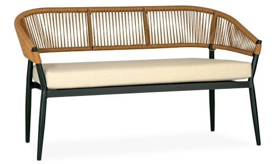 Rope Bench w/Black Aluminum Frame