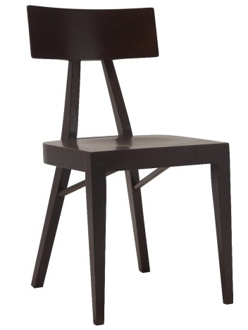 Modern T Wood Back Wood Chair