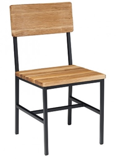 Toledo Reclaimed Oak Wood Chair: Industrial Seating