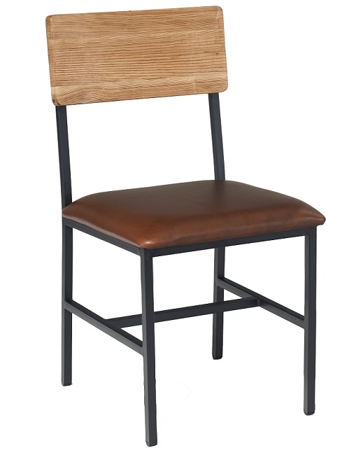 Reclaimed Wood Industrial Chair:  Padded