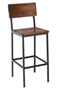 Reclaimed Wood Black Metal Industrial Bar Stool