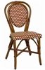 Frenchie De Bistro Rattan Wood Chair w/ Bordeaux/Creme weave