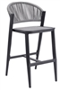 Rope Grey Floating  Bar Stool with Black Frame