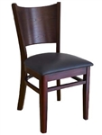 Wood  Curved Back Padded Chair